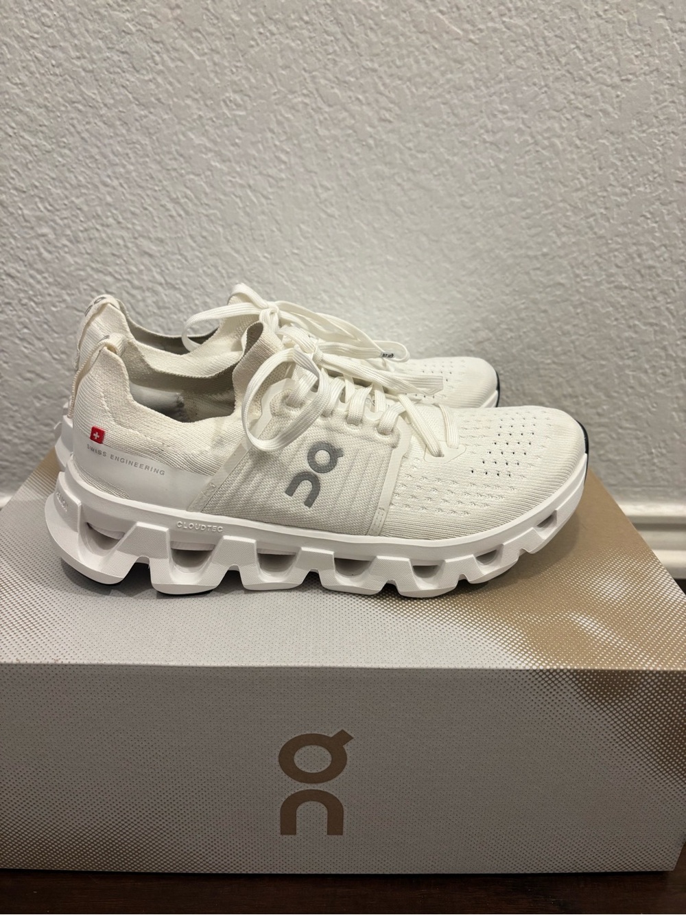 LIKE NEW On Running Cloudswift Women's White Running Sneakers Size 7.5